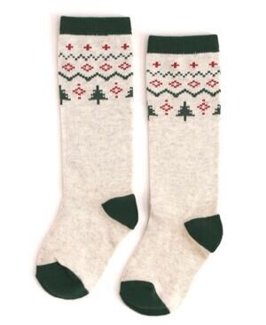 NWT Little Stocking Co. Tree Fair Isle Knee High Socks, Size 6-18m